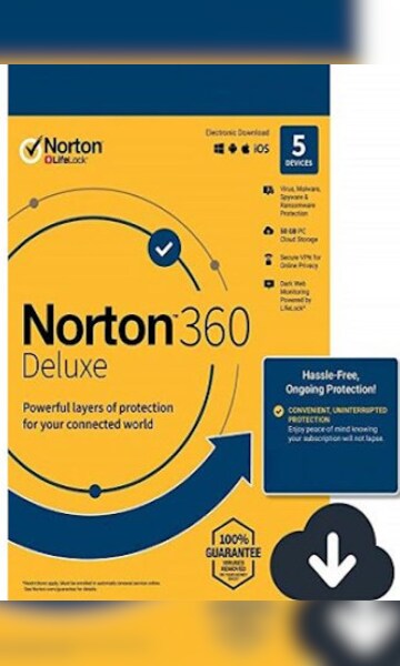 Buy Norton 360 Deluxe 5 Devices 15 Months PC Android Mac IOS