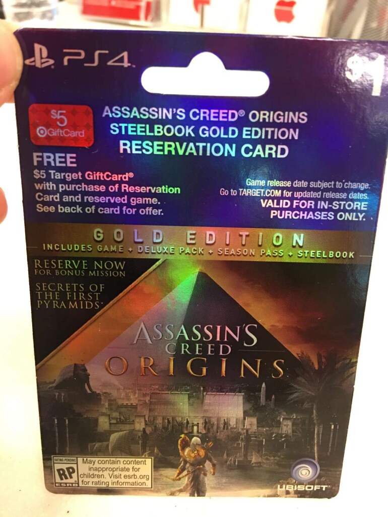 Assassin's Creed Origins reservation card