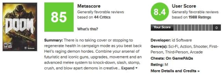 doom is ok - metacritic