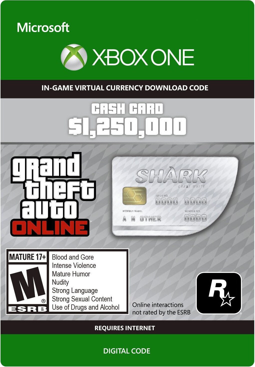 Grand Theft Auto Online: Great White Shark Cash Card 1 250 000 Xbox Live Key GLOBAL - 1