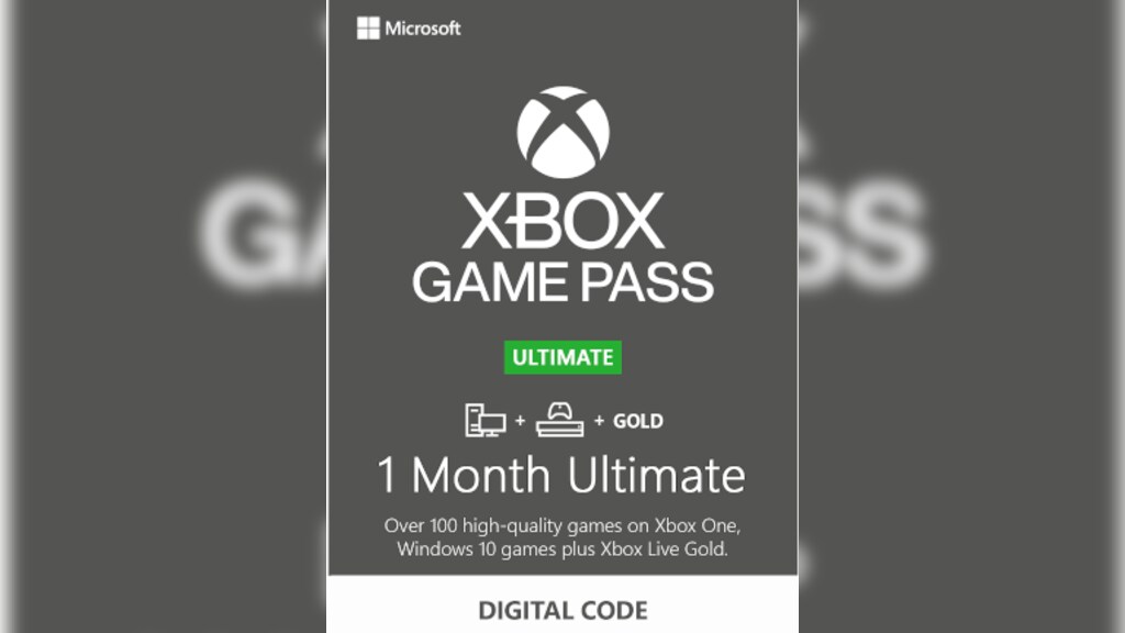 Gift Card Xbox Game Pass Ultimate 1 Mes (GLOBAL) código Digital