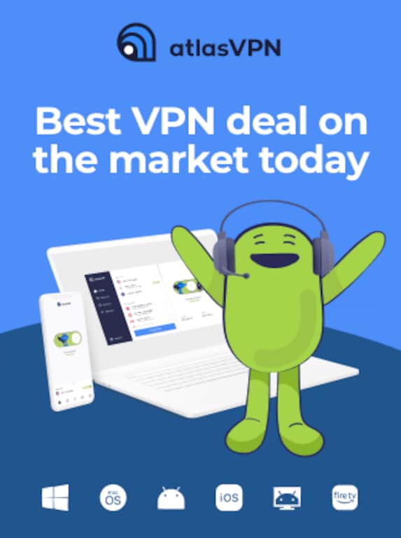 Altas VPN (PC, Android, Mac, iOS, Android TV, and Amazon Fire TV) 1 Year Subscription - Altas VPN Key - GLOBAL - 1
