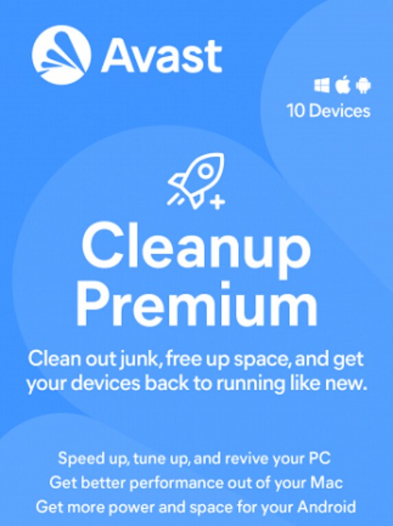 Avast Cleanup Premium (PC, Android, Mac) 10 Devices, 1 Year - Avast Key - GLOBAL - 1