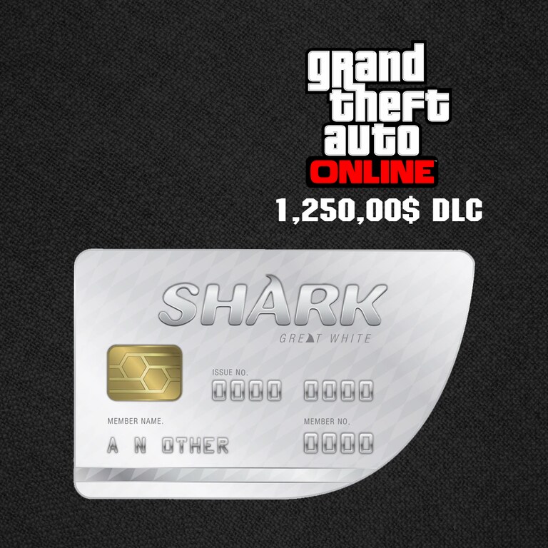 GTA Online: $1,250,000 Buy Great White Cash Card Rockstar DLC