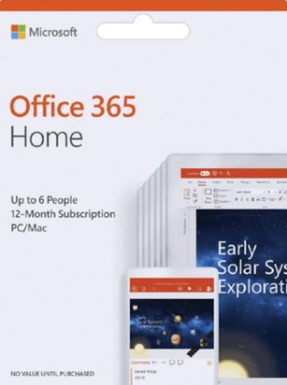 Microsoft Office 365 Home (PC/Mac) - (6 Devices, 1 Year) - Microsoft Key - EUROPE - 1