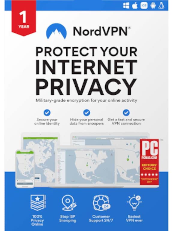 NordVPN VPN Service (PC, Android, Mac, iOS) 1 Device, 1 Year - NordVPN Key - GLOBAL - 1