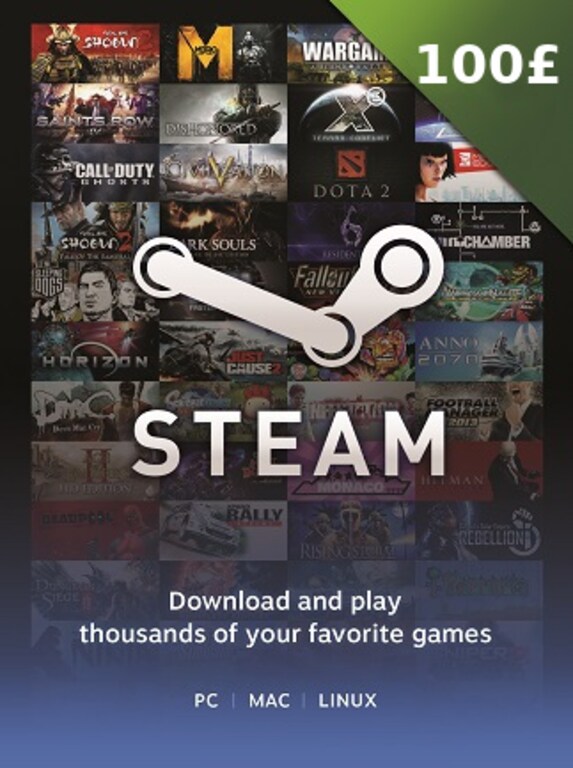 Steam Gift Card 100 GBP - Steam Key - For GBP Currency Only - 1