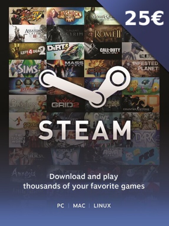 Steam Gift Card GLOBAL 25 EUR Steam Key - For EUR Currency Only - 1