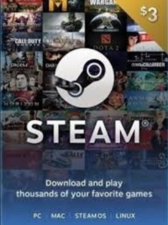 Steam Gift Card 3 USD Steam Key - For USD Currency Only - 1