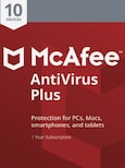 McAfee AntiVirus Plus - 10 Devices, 1 Year ( PC, Android, Mac, iOS ) - McAfee Key - GLOBAL