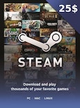 Steam Gift Card 25 USD - Steam Key - For USD Currency Only