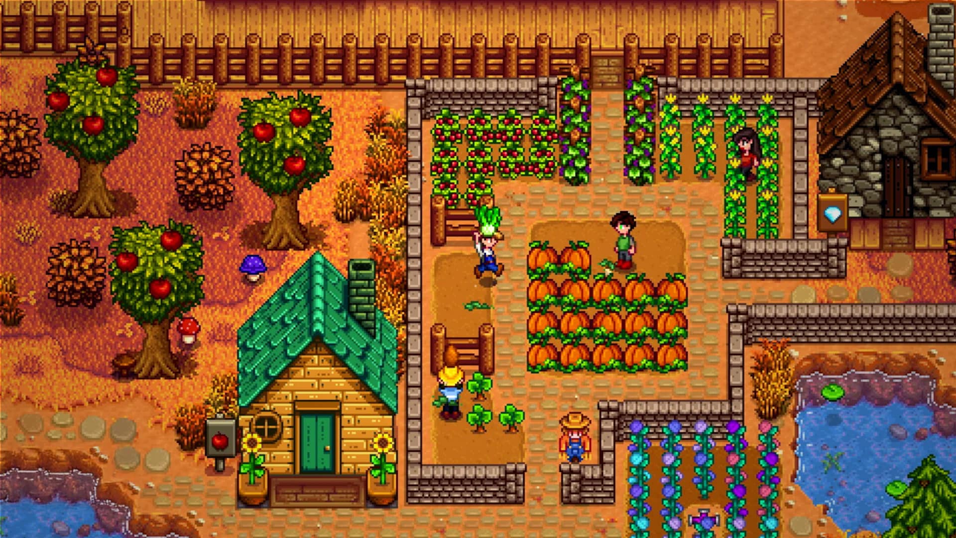 Stardew Valley gameplay showing a farm