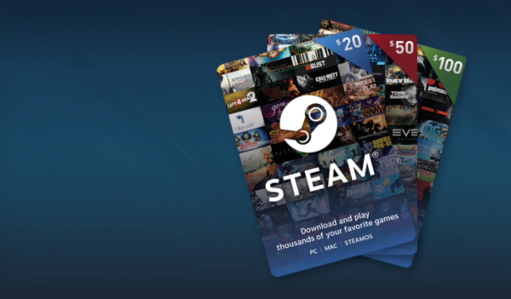 Steam Gift Card Buy USD on 20 - cheaper