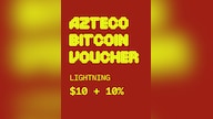 Azteco Bitcoin (Crypto) Lightning Voucher 10 USD + 10% EXTRA