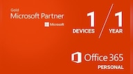 Microsoft Office 365 Personal (PC, Mac) (1 Device, 1 Year)  - Microsoft Key - GLOBAL