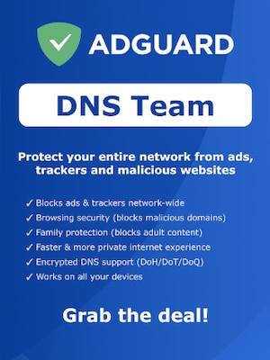 AdGuard DNS Team (PC, Android, Mac, iOS) (200 Devices, 1 Month)  - AdGuard Key - GLOBAL - 0