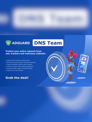 AdGuard DNS Team (PC, Android, Mac, iOS) (200 Devices, 1 Year)  - AdGuard Key - GLOBAL - 3