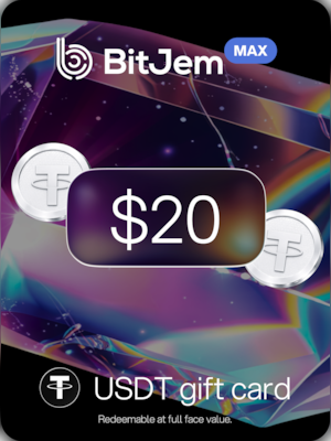 BitJem MAX Crypto Gift Card (USDT) 20 USD  - BitJem Key - 0