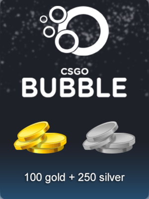 CSGOBUBBLE 100 Gold + 250 Silver Pack CSGOBUBBLE.COM Key - 0