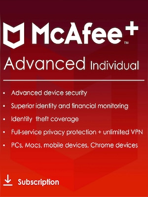 McAfee+ | Advanced (PC, Android, IOS) (Individual, 1 Year) - McAfee Key - GLOBAL - 0