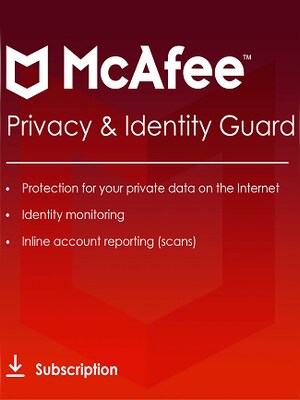 McAfee Privacy & Identity Guard (PC) (1 Device, 1 Year)  - McAfee Key - GLOBAL - 0