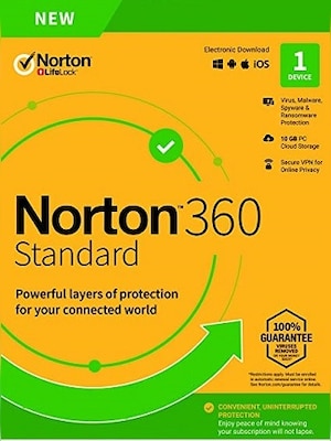 Norton 360 Standard Non-Subscription - (1 Device, 1 Year) - NortonLifeLock Key EUROPE - 0