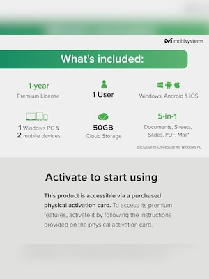 OfficeSuite | Personal (PC, Android, IOS) (1 User, 1 Year) - OfficeSuite Key - GLOBAL - 3