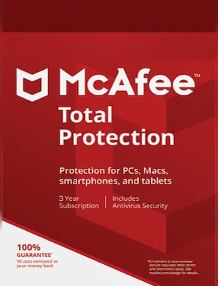McAfee Total Protection Multidevice 1 Dispositivo 3 anni Chiave GLOBALE