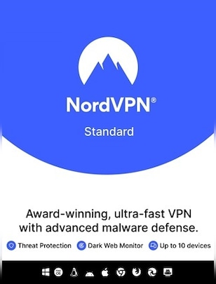 NordVPN Standard VPN Service (PC, Android, Mac, iOS) (10 Devices, 1 Month) - NordVPN Key - GLOBAL