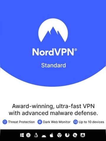 NordVPN Standard VPN Service (PC, Android, Mac, iOS) (10 Devices, 1 Month)