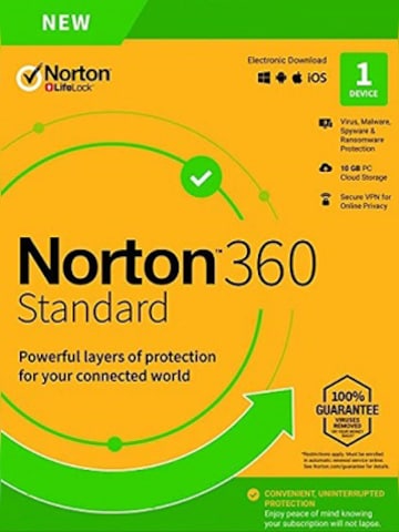 Norton 360 Standard - (1 Device, 1 Year) - NortonLifeLock Key EUROPE