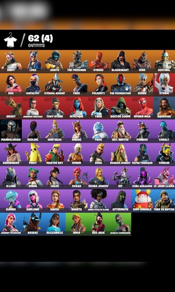 Buy Fortnite 62 Skins (PSN, Xbox, Nintendo Switch, PC, Mobile ...