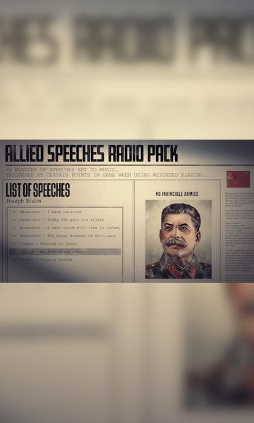 Hearts of Iron IV: Allied Speeches Music Pack (PC) - Steam Key - GLOBAL - 7