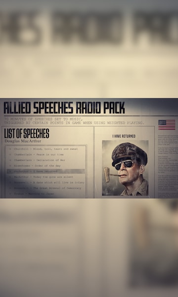 Hearts of Iron IV: Allied Speeches Music Pack (PC) - Steam Key - GLOBAL - 5