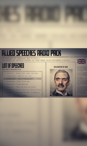 Hearts of Iron IV: Allied Speeches Music Pack (PC) - Steam Key - GLOBAL - 2