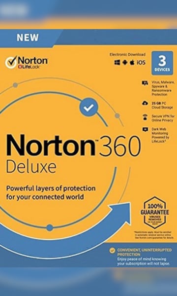 Norton 360 Deluxe - (3 Devices, 1 Year) - NortonLifeLock Key EUROPE - 0