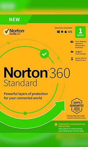 Norton 360 Standard - (1 Device, 1 Year) - NortonLifeLock Key EUROPE - 0