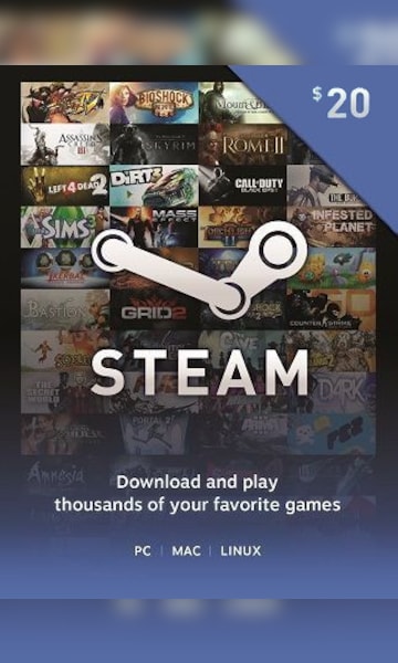 Steam Gift Card 20 USD Steam Key - For USD Currency Only - 0