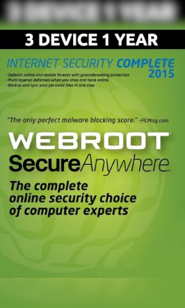 Webroot SecureAnywhere Internet Security Complete 2015 3 Devices 3 Devices 1 Year PC Key GLOBAL - 3