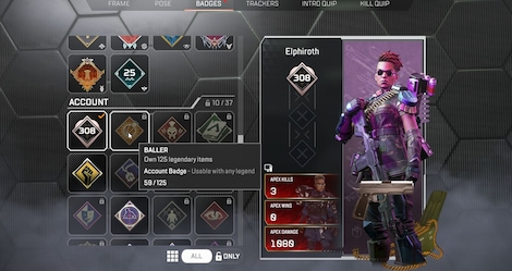 Apex Legends Account | 308 Level + 59 Legend Skins (PC) - EA App Account - GLOBAL - 7
