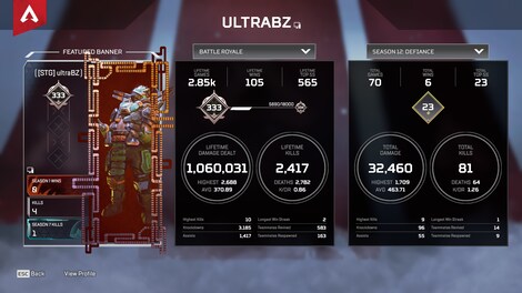 Apex Legends Account 333 Level (PC) - EA App Account - GLOBAL - 24