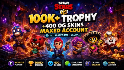 Brawl Stars Account | +100k TROPHY +400 OG SKINS MAXED (All Platforms) - Supercell Account - GLOBAL - 0