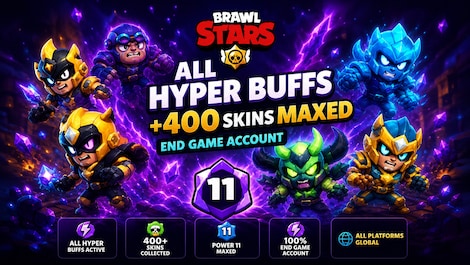 Brawl Stars Account | ALL HYPER BUFFIES +400 skins MAXED END GAME (All Platforms) - Supercell Account - GLOBAL - 0