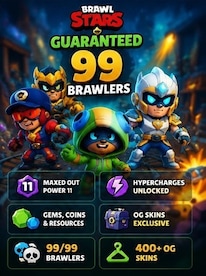 Brawl Stars Account | Guaranteed 99 Brawlers MAXED HYPER GEMS OG SKINS (All Platforms) - Supercell Account - GLOBAL - 1