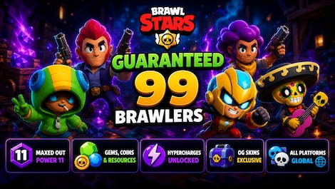 Brawl Stars Account | Guaranteed 99 Brawlers MAXED HYPER GEMS OG SKINS (All Platforms) - Supercell Account - GLOBAL - 0