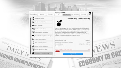Democracy 3 - Social Engineering Steam Gift GLOBAL - 7