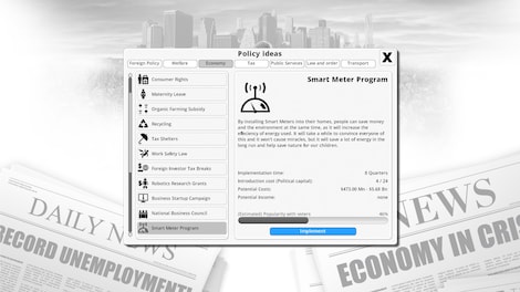 Democracy 3 - Social Engineering Steam Key GLOBAL - 4