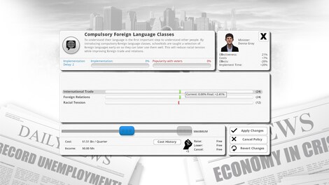 Democracy 3 - Social Engineering Steam Key GLOBAL - 6