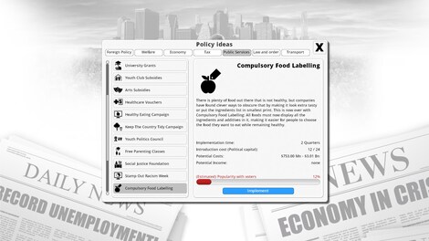 Democracy 3 - Social Engineering Steam Key GLOBAL - 7