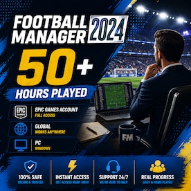 Football Manager 2024  50+ Hours Played (PC) - Epic Games Account - GLOBAL - 1